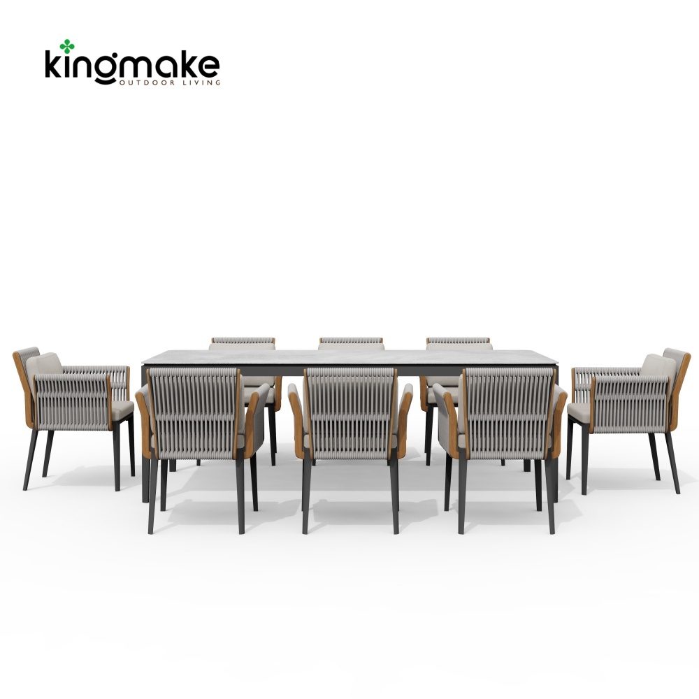 Rope Weave Aluminum Outdoor Dining Set