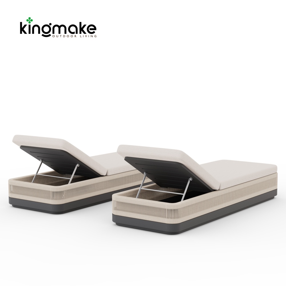 Laguna Collection Aluminum Sun Lounger With Hand-Woven Rope