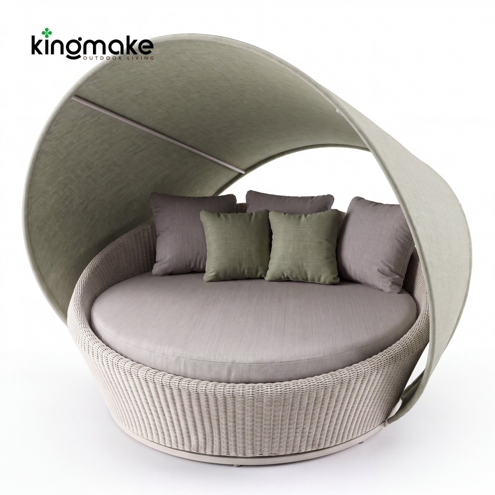 Orbit Round Outdoor Daybed with Rotatable Canopy