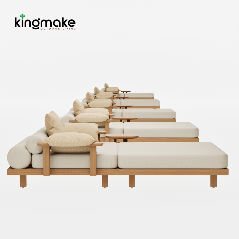 Duvo Collection Modern Teak Modular Sun Lounger