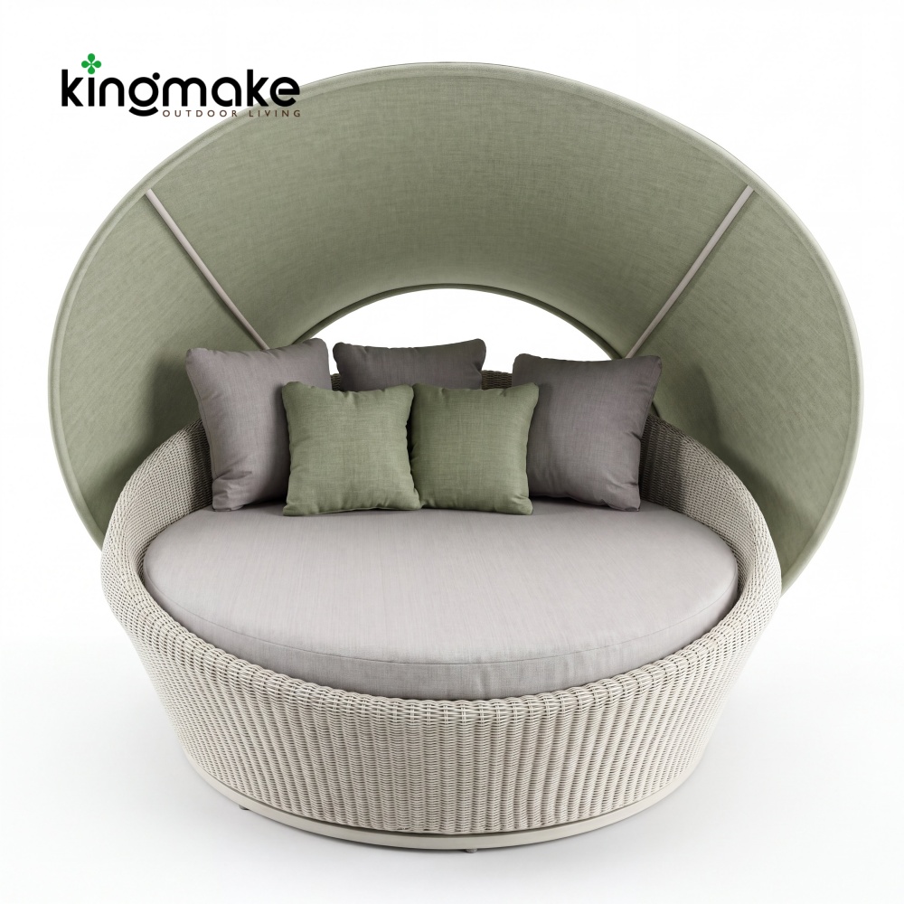 Orbit Round Outdoor Daybed with Rotatable Canopy