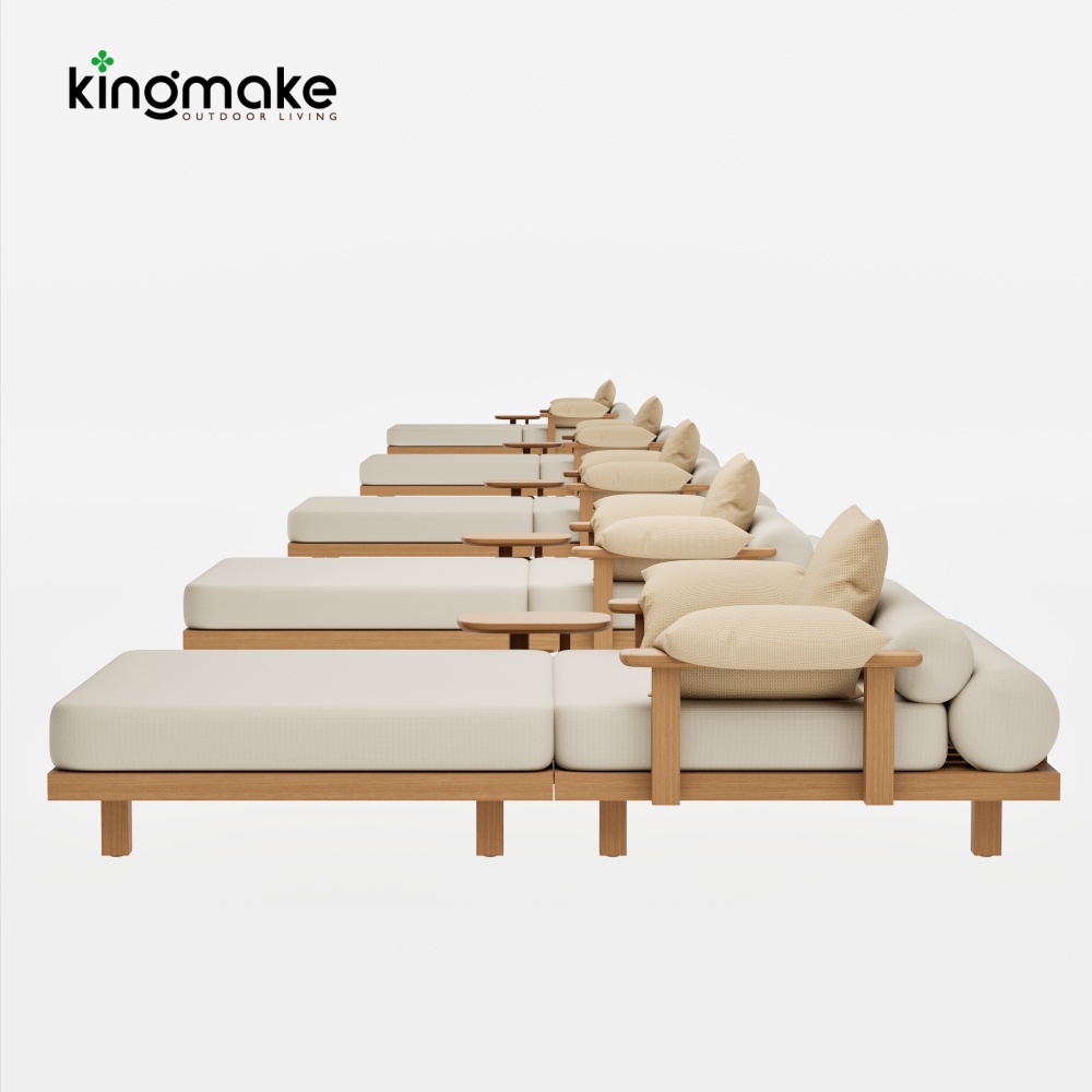Duvo Collection Modern Teak Modular Sun Lounger