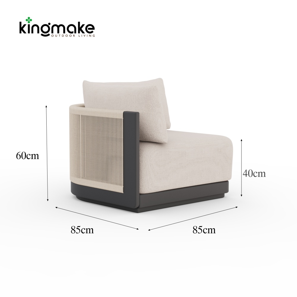 Laguna Collection Aluminum Modular Outdoor Sectional Sofa With Hand-Woven Rope