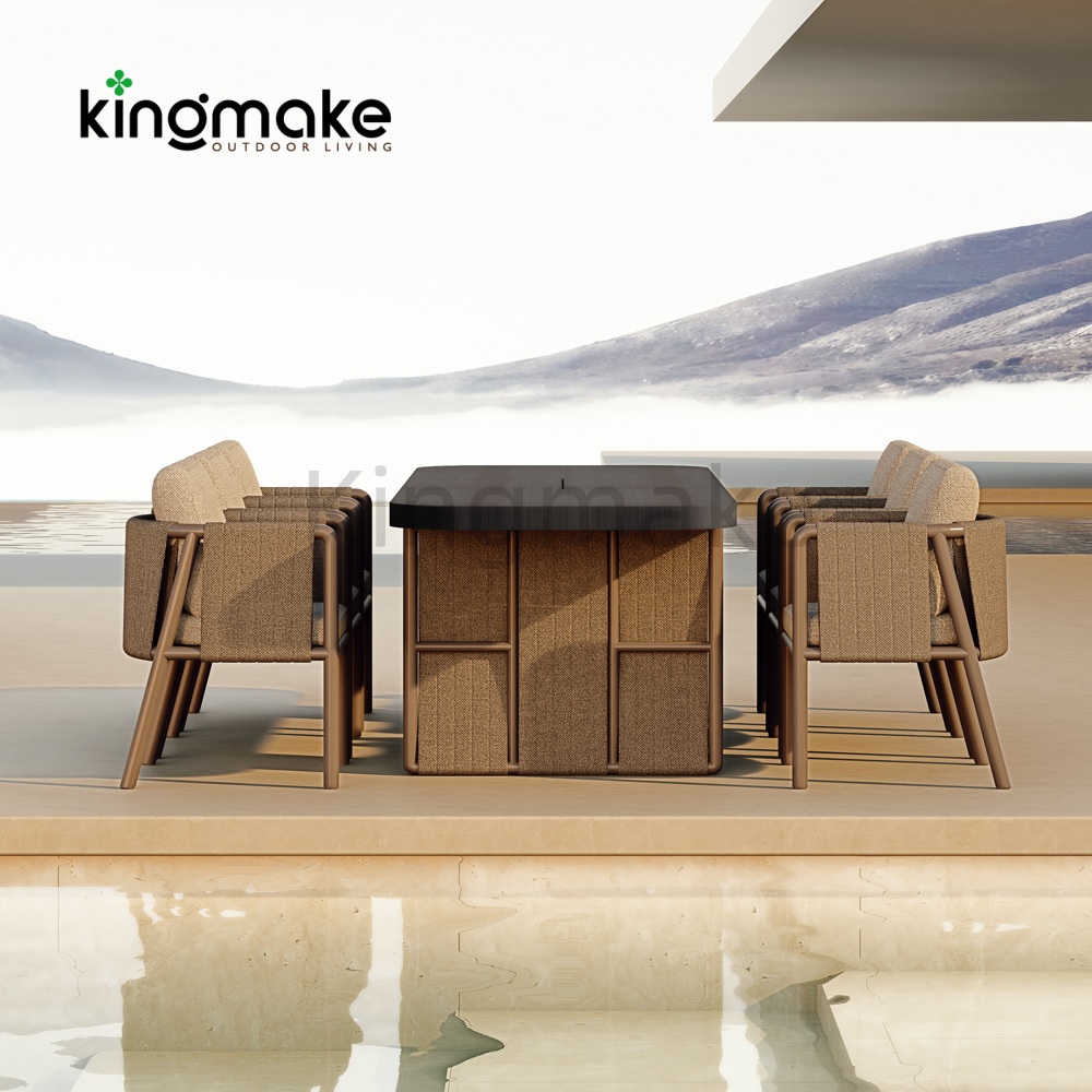 Modern Aluminum Woven Dining Set KMD18010