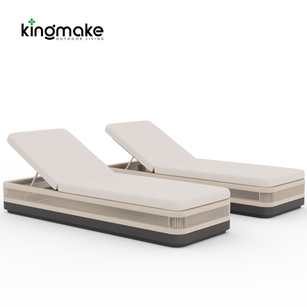 Laguna Collection Aluminum Sun Lounger With Hand-Woven Rope