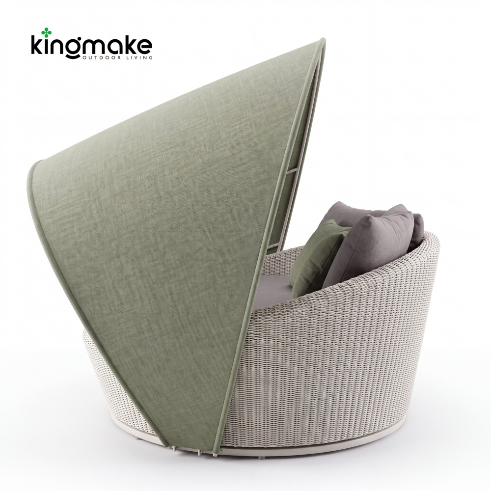 Orbit Round Outdoor Daybed with Rotatable Canopy
