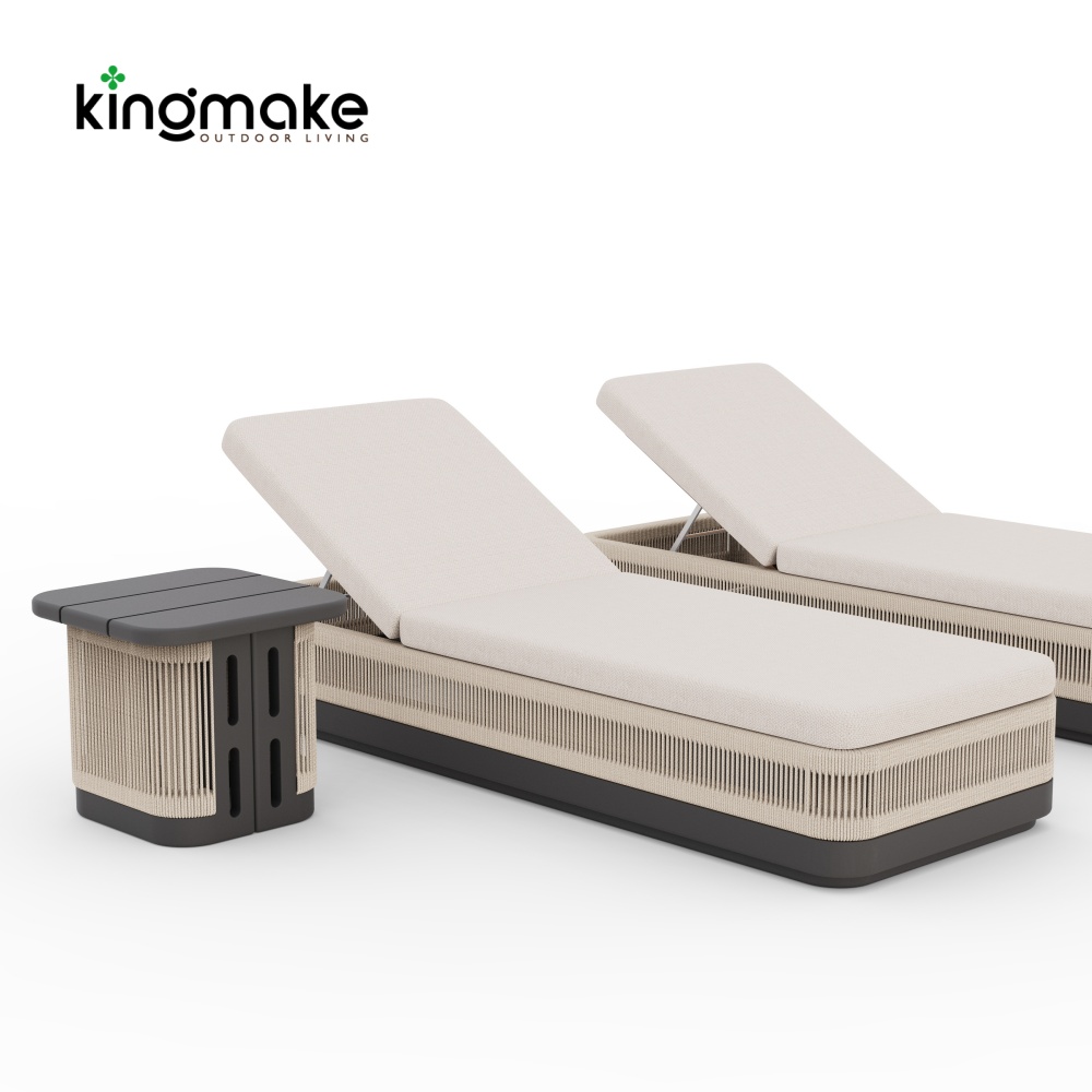 Laguna Collection Aluminum Sun Lounger With Hand-Woven Rope