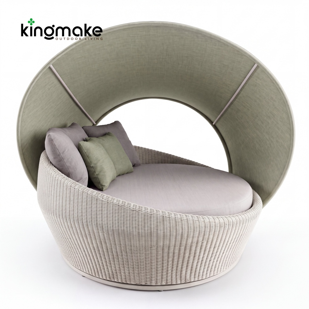 Orbit Round Outdoor Daybed with Rotatable Canopy