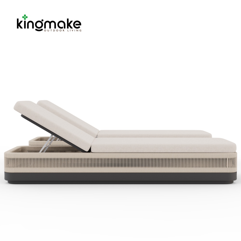 Laguna Collection Aluminum Sun Lounger With Hand-Woven Rope