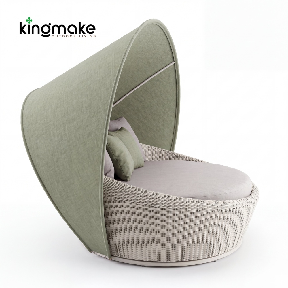 Orbit Round Outdoor Daybed with Rotatable Canopy
