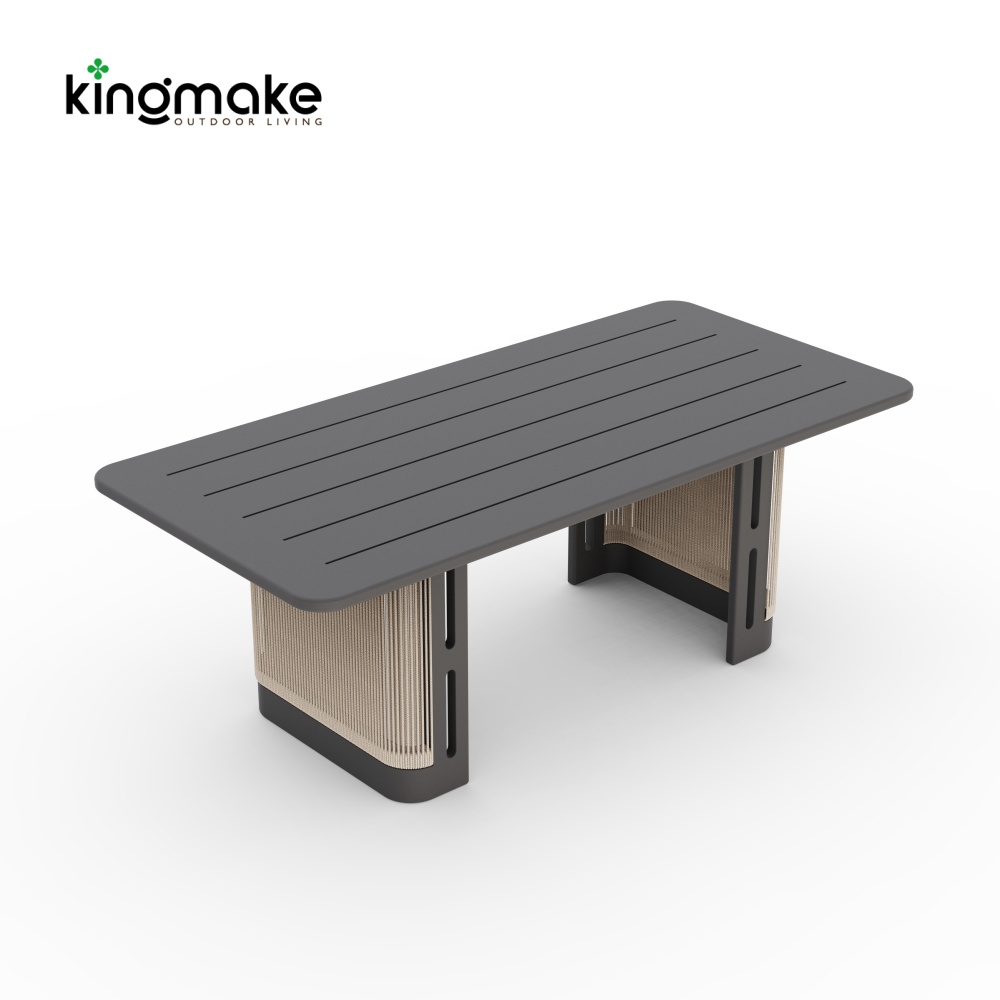 Laguna Collection Aluminum Outdoor Dining Set With Hand-Woven Rope