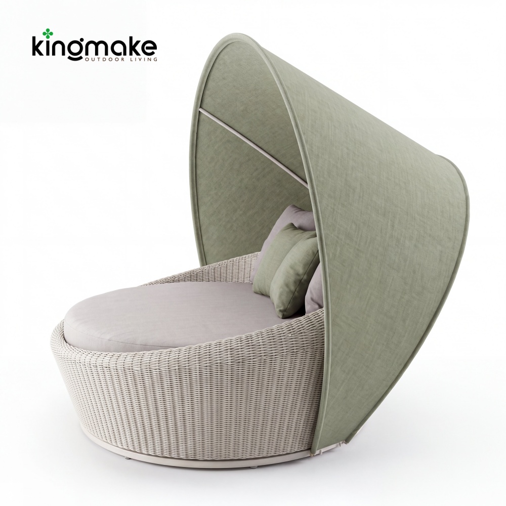 Orbit Round Outdoor Daybed with Rotatable Canopy