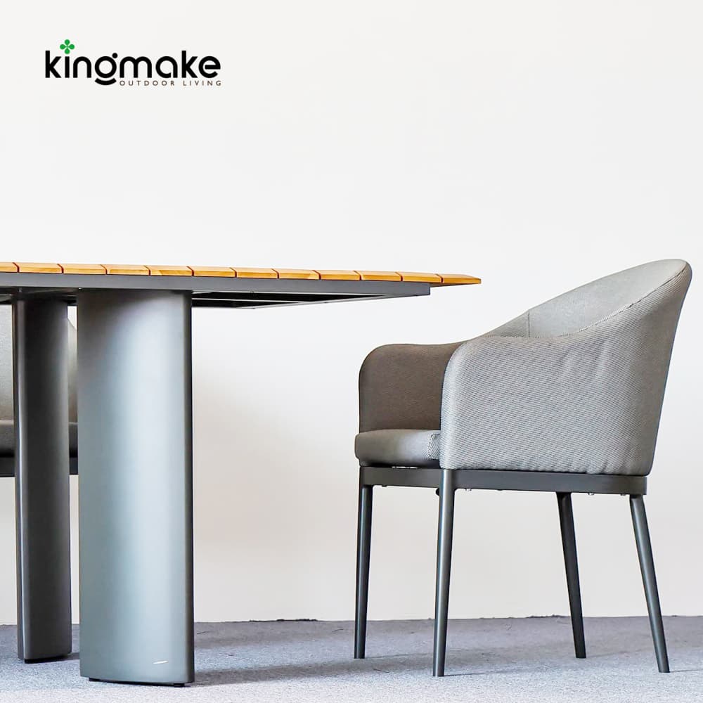 Modern Upholstered Rectangular Outdoor Dining Set KM18019
