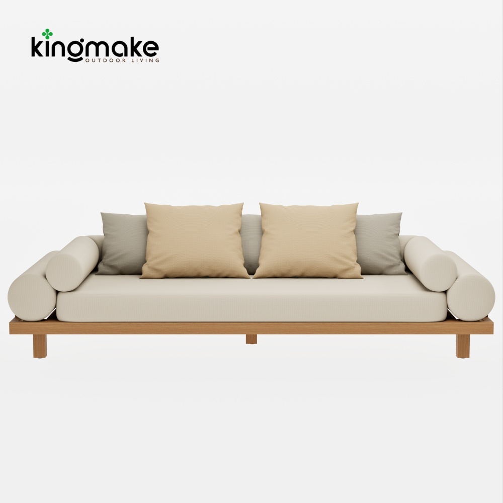 Duvo Collection Modern Teak Three-Seat Sofa