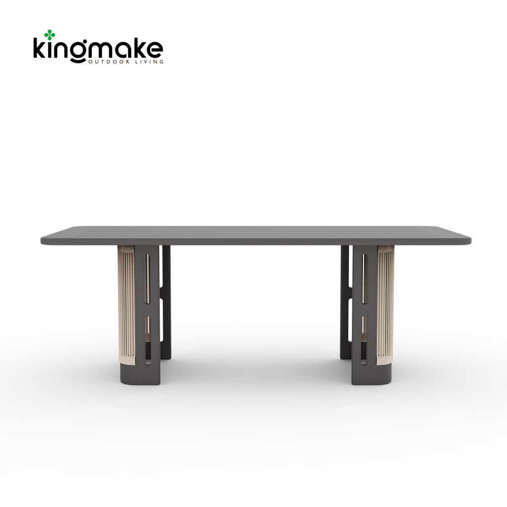 Laguna Collection Aluminum Outdoor Dining Set With Hand-Woven Rope