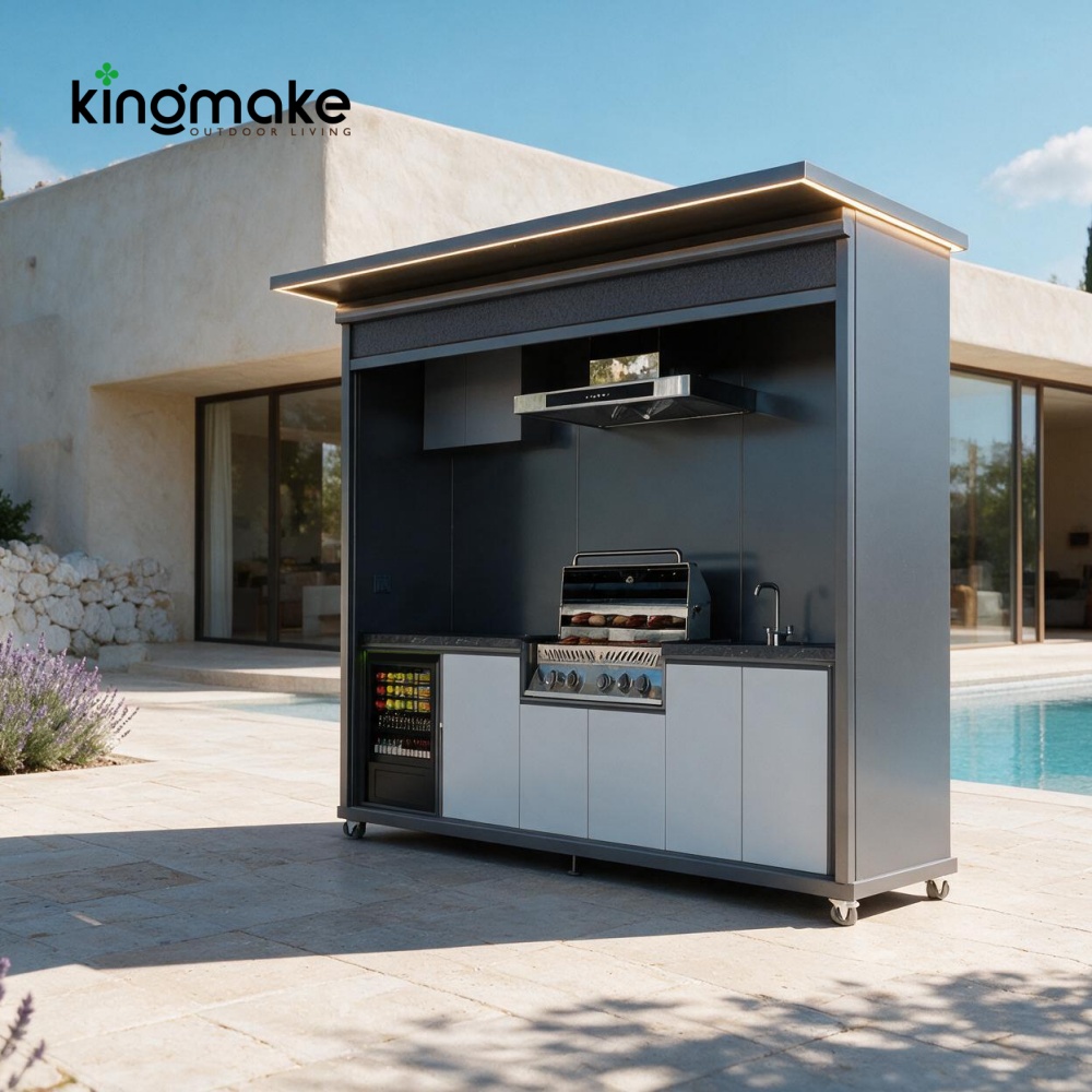 Modern Aluminum Mobile Outdoor BBQ Kitchen
