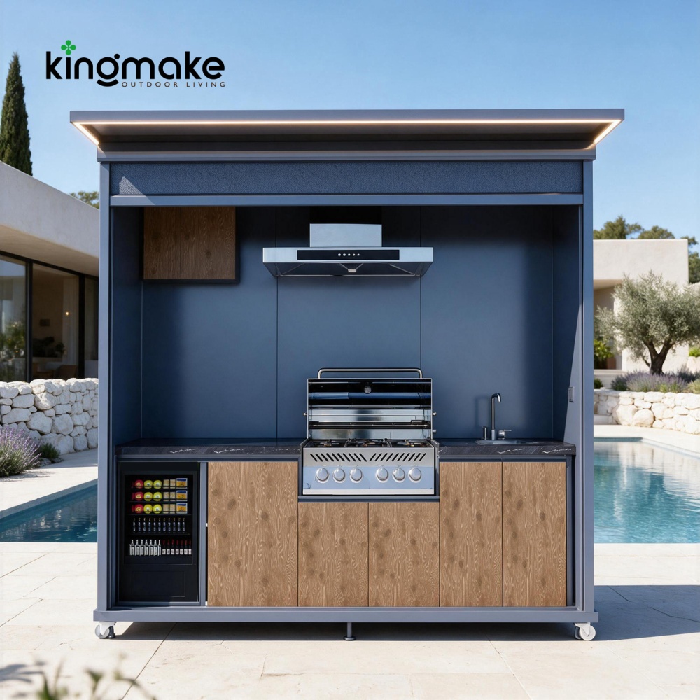 Modern Aluminum Mobile Outdoor BBQ Kitchen