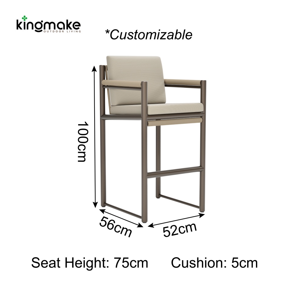 Niva Collection Outdoor Bar Stool