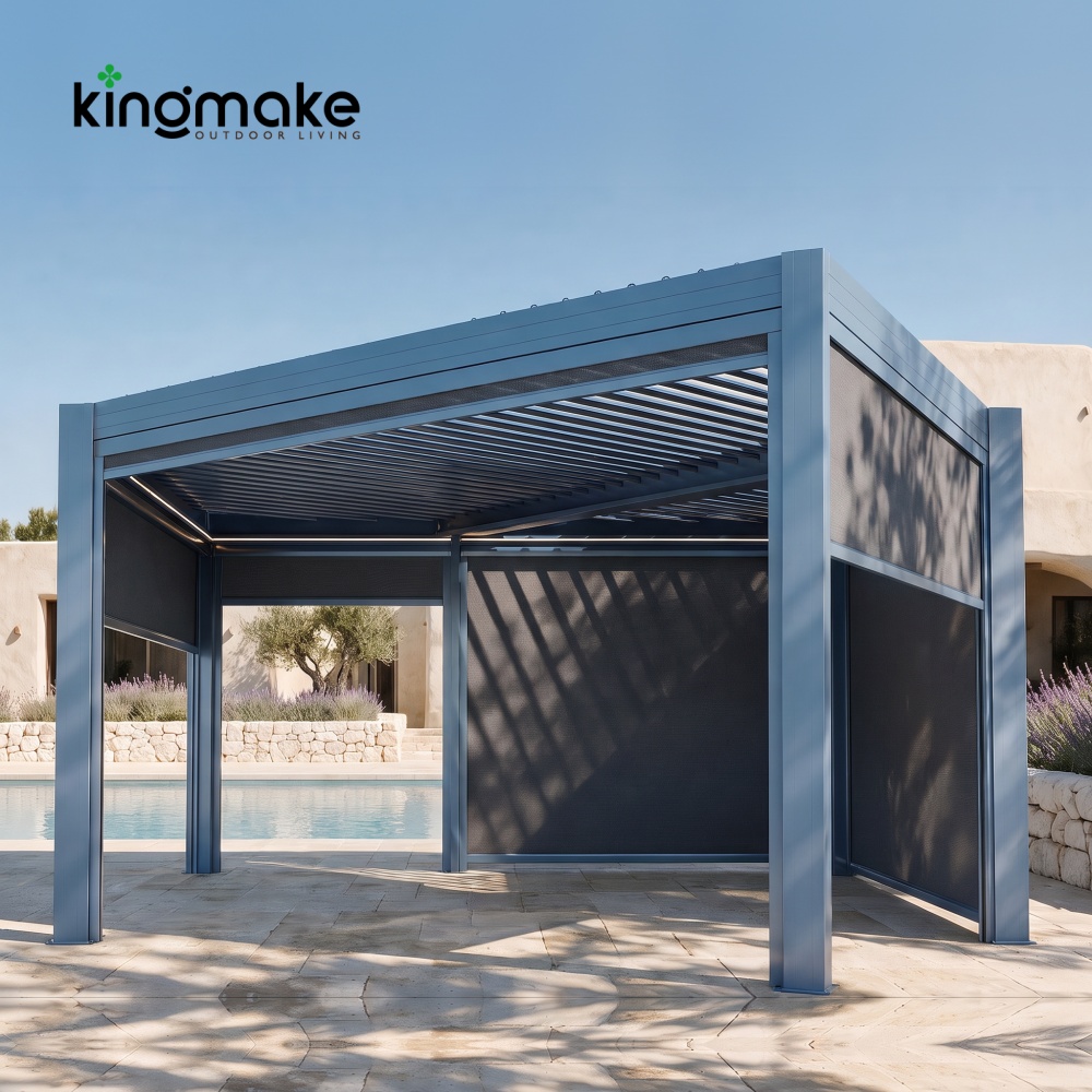 Modern Aluminum Motorized Louvered Pergola