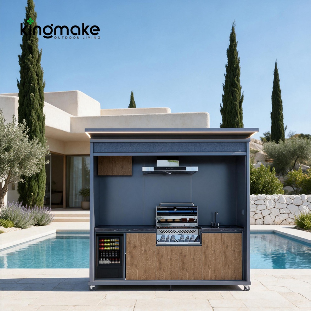 Modern Aluminum Mobile Outdoor BBQ Kitchen