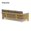 Modern Wood Grain Powder-Coated Aluminum Three-Seater Sofa KMD18024