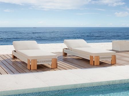 High-end Teak Woven Sun Loungers KMD18002