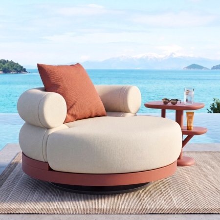 Duvo Collection Aluminum Round Swivel Sofa