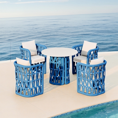 Blue EQ Rope Woven Outdoor Dining Set KMD18005