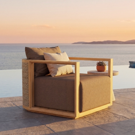 high-end maui cane collection single sofa 