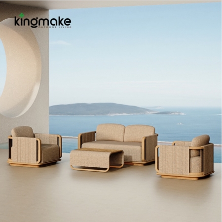 Luxury Teak Outdoor 4 Pieces Sofa Set KMD18007