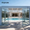 Louvered Aluminium Pergola with Sliding Glass Doors