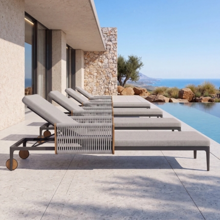Albert Collection Rope Weave Aluminum Sun Lounger