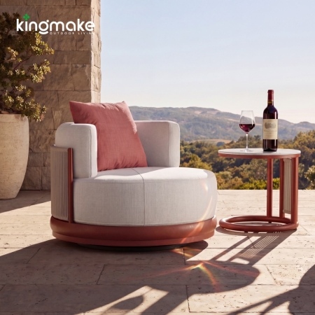 modern aluminum vita collection  swivel sofa 