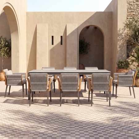 Albert Collection Rope Weave Aluminum Outdoor Dining Set