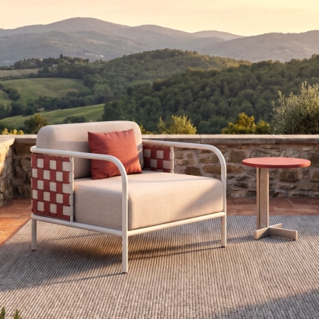 Nex Collection Aluminum Weave Single Sofa 