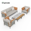 Rope Weave Aluminum Conversation Sofa Set