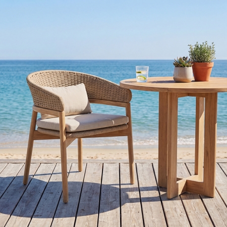 commercial teak outdoor dining chair km18046