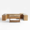 Premium Solid Teak U-shape Outdoor Kitchen Cabinets KMO1501