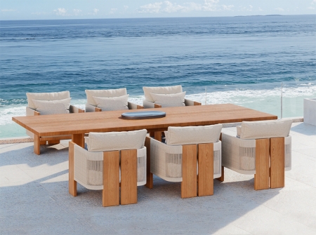 All-Weather Teak Woven Outdoor Dining Set KMD18002