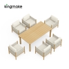 Modern Wooden Powder-Coated Aluminum Outdoor Dining Set KMD18028