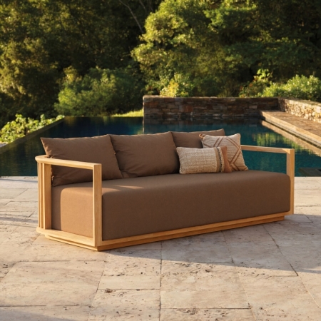 maui colletion high-end teak three-seater sofa