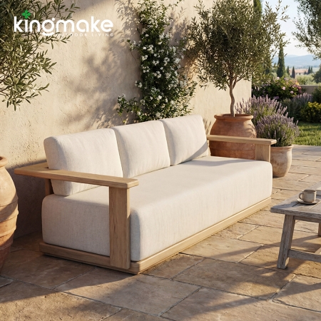 Modern Teak Outdoor Three Seater Sofa KM18038