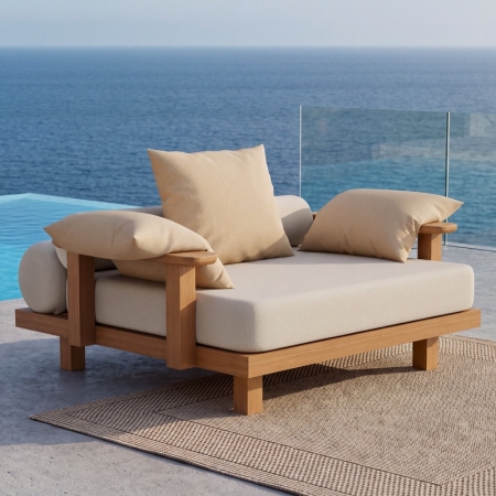 Duvo Collection Modern Teak Single Sofa