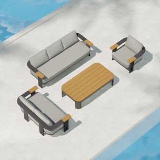 Aluminum Rope Woven Outdoor Sofa KMD18001