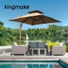 High-end Aluminum LED Square Cantilever Umbrellas KMS8601-6B 