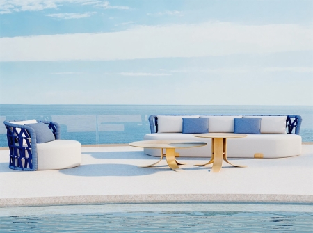 Blue EQ Rope Woven Outdoor Sofa KMD18005