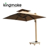 High-end Aluminum LED Square Cantilever Umbrellas KMS8601-6B 
