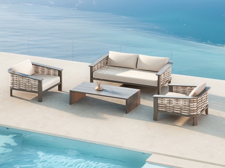 Aluminum Rattan Woven Outdoor Sofa KMD18004