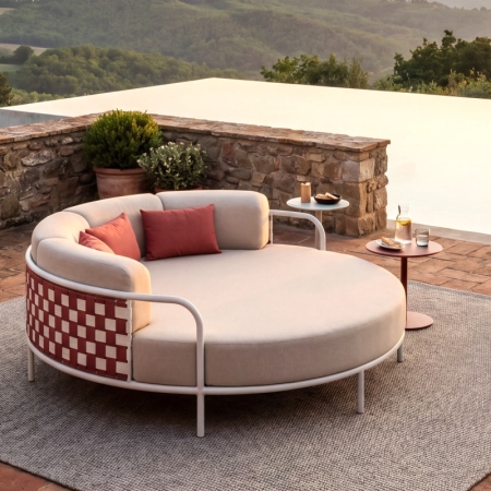 Nex Collection Aluminum Weave Round Outdoor Daybed 