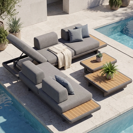 Modern L-Shape Outdoor Sofa KM18043